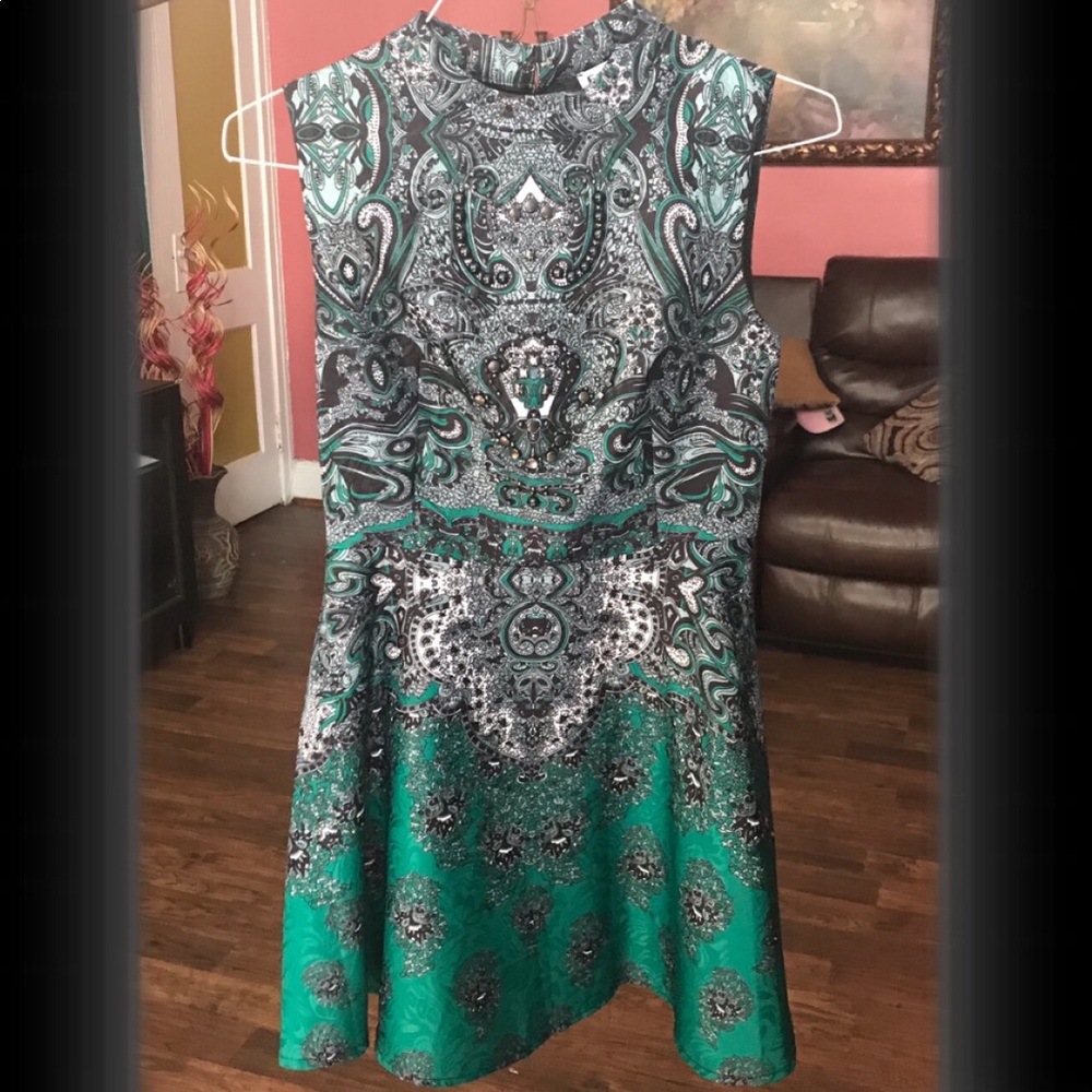 Beautiful Embellished Green Dress